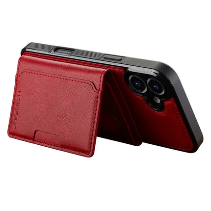 LC.IMEEKE L5 For iPhone 16 Plus Magnetic Phone Case Leather Back Cover with Detachable Card Holder