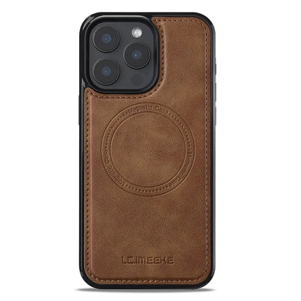 LC.IMEEKE L5 For iPhone 15 Pro Max Magnetic Phone Case Leather Back Cover with Detachable Card Holder