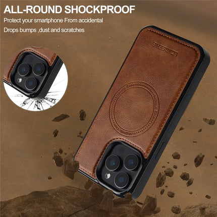 LC.IMEEKE L5 For iPhone 15 Pro Max Magnetic Phone Case Leather Back Cover with Detachable Card Holder
