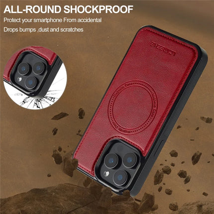LC.IMEEKE L5 For iPhone 15 Pro Max Magnetic Phone Case Leather Back Cover with Detachable Card Holder
