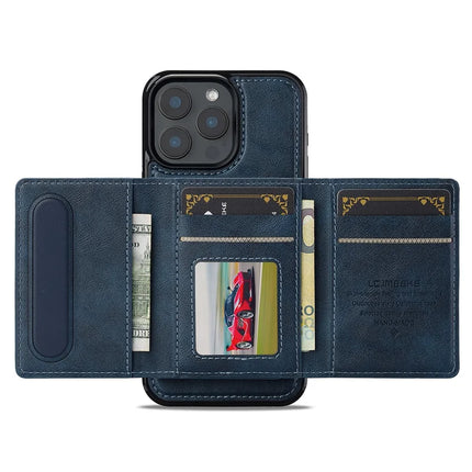 LC.IMEEKE L5 For iPhone 15 Pro Max Magnetic Phone Case Leather Back Cover with Detachable Card Holder