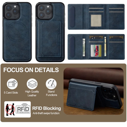 LC.IMEEKE L5 For iPhone 15 Pro Max Magnetic Phone Case Leather Back Cover with Detachable Card Holder