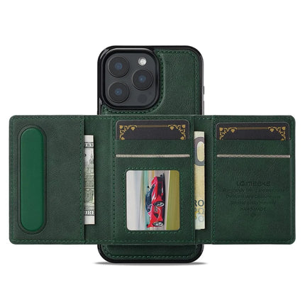 LC.IMEEKE L5 For iPhone 15 Pro Max Magnetic Phone Case Leather Back Cover with Detachable Card Holder