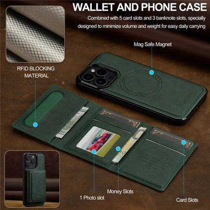 LC.IMEEKE L5 For iPhone 15 Pro Max Magnetic Phone Case Leather Back Cover with Detachable Card Holder