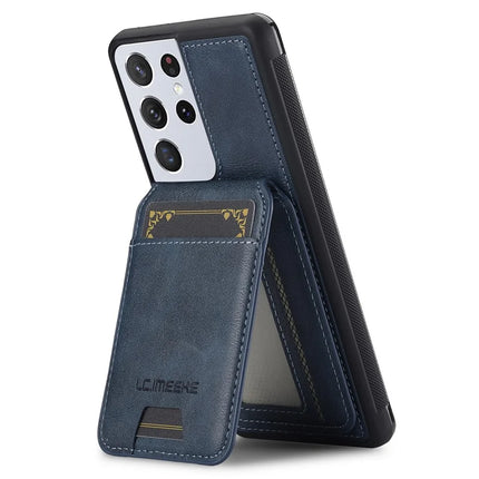 LC.IMEEKE L3 For Samsung Galaxy S22 Ultra 5G Magnetic Case Detachable Card Holder Leather+TPU Mobile Cover