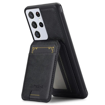 LC.IMEEKE L3 For Samsung Galaxy S22 Ultra 5G Magnetic Case Detachable Card Holder Leather+TPU Mobile Cover