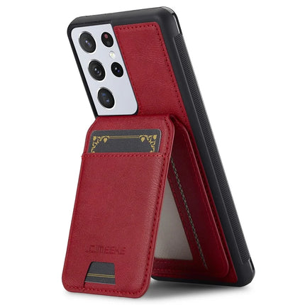 LC.IMEEKE L3 For Samsung Galaxy S22 Ultra 5G Magnetic Case Detachable Card Holder Leather+TPU Mobile Cover