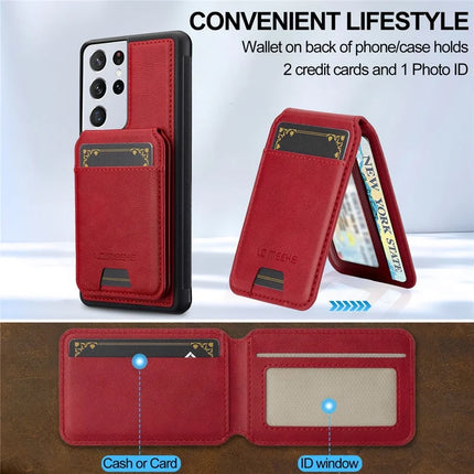 LC.IMEEKE L3 For Samsung Galaxy S22 Ultra 5G Magnetic Case Detachable Card Holder Leather+TPU Mobile Cover