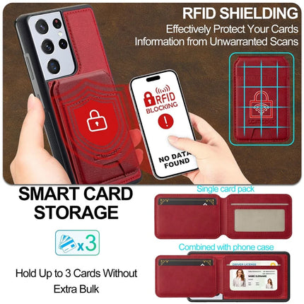 LC.IMEEKE L3 For Samsung Galaxy S22 Ultra 5G Magnetic Case Detachable Card Holder Leather+TPU Mobile Cover