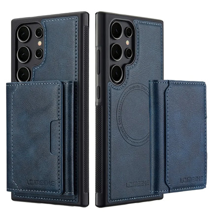 LC.IMEEKE L5 For Samsung Galaxy S23 Ultra Magnetic Phone Case Leather Back Cover with Detachable Card Holder