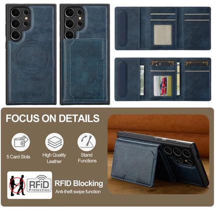 LC.IMEEKE L5 For Samsung Galaxy S23 Ultra Magnetic Phone Case Leather Back Cover with Detachable Card Holder