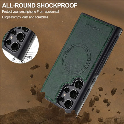 LC.IMEEKE L5 For Samsung Galaxy S23 Ultra Magnetic Phone Case Leather Back Cover with Detachable Card Holder