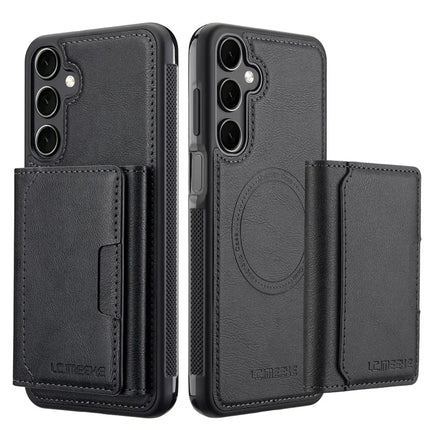 LC.IMEEKE L5 For Samsung Galaxy S23 FE Magnetic Phone Case Leather Back Cover with Detachable Card Holder