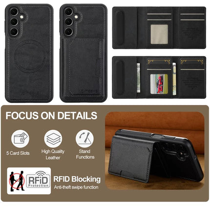 LC.IMEEKE L5 For Samsung Galaxy S23 FE Magnetic Phone Case Leather Back Cover with Detachable Card Holder