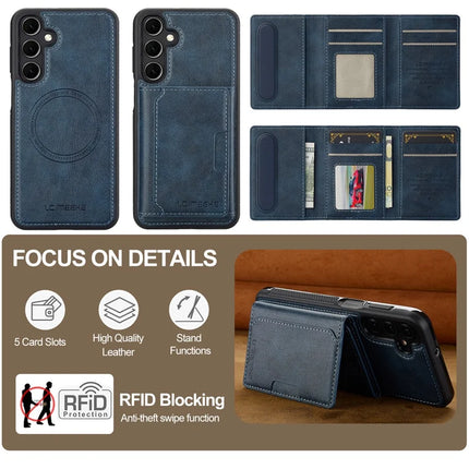 LC.IMEEKE L5 For Samsung Galaxy S23 FE Magnetic Phone Case Leather Back Cover with Detachable Card Holder