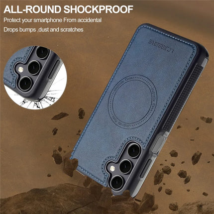 LC.IMEEKE L5 For Samsung Galaxy S23 FE Magnetic Phone Case Leather Back Cover with Detachable Card Holder