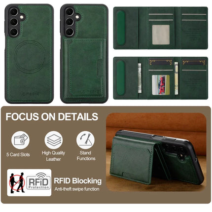 LC.IMEEKE L5 For Samsung Galaxy S23 FE Magnetic Phone Case Leather Back Cover with Detachable Card Holder