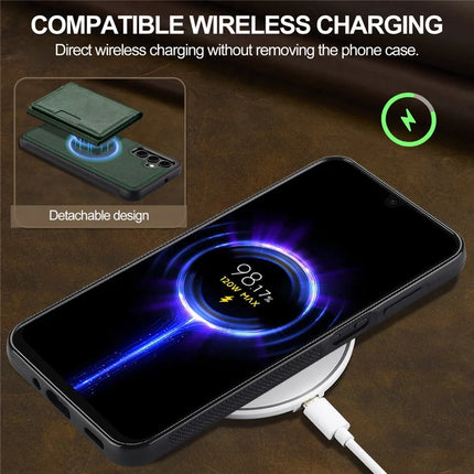 LC.IMEEKE L5 For Samsung Galaxy S23 FE Magnetic Phone Case Leather Back Cover with Detachable Card Holder