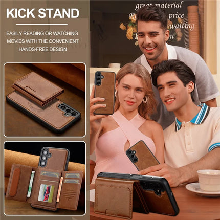 LC.IMEEKE L5 For Samsung Galaxy S23 FE Magnetic Phone Case Leather Back Cover with Detachable Card Holder