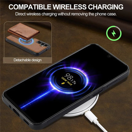 LC.IMEEKE L5 For Samsung Galaxy S23 FE Magnetic Phone Case Leather Back Cover with Detachable Card Holder