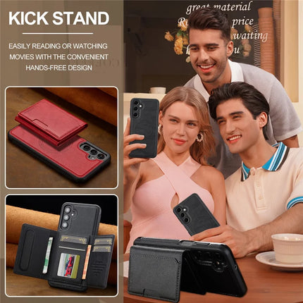 LC.IMEEKE L5 For Samsung Galaxy A35 5G Magnetic Phone Case Leather Back Cover with Detachable Card Holder
