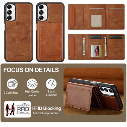 LC.IMEEKE L5 For Samsung Galaxy A34 5G Magnetic Phone Case Leather Back Cover with Detachable Card Holder
