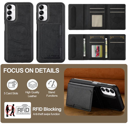 LC.IMEEKE L5 For Samsung Galaxy A54 5G Magnetic Phone Case Leather Back Cover with Detachable Card Holder
