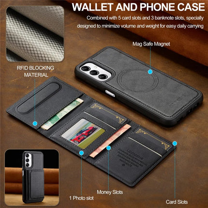 LC.IMEEKE L5 For Samsung Galaxy A54 5G Magnetic Phone Case Leather Back Cover with Detachable Card Holder