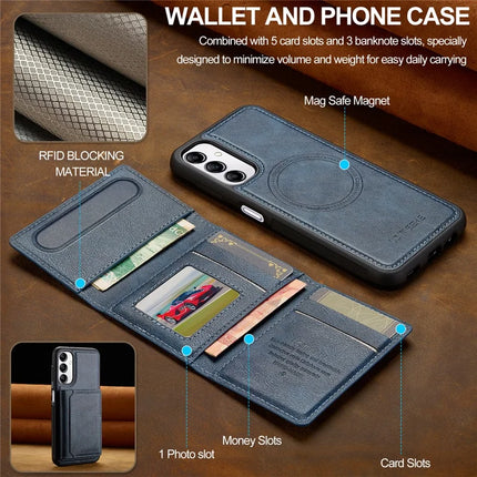 LC.IMEEKE L5 For Samsung Galaxy A54 5G Magnetic Phone Case Leather Back Cover with Detachable Card Holder