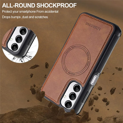 LC.IMEEKE L5 For Samsung Galaxy A54 5G Magnetic Phone Case Leather Back Cover with Detachable Card Holder