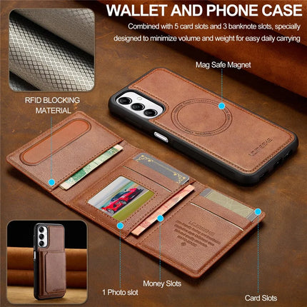 LC.IMEEKE L5 For Samsung Galaxy A54 5G Magnetic Phone Case Leather Back Cover with Detachable Card Holder