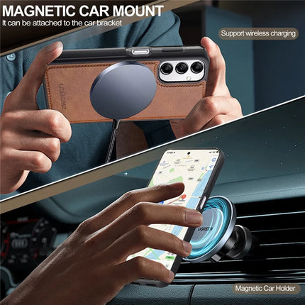LC.IMEEKE L5 For Samsung Galaxy A54 5G Magnetic Phone Case Leather Back Cover with Detachable Card Holder