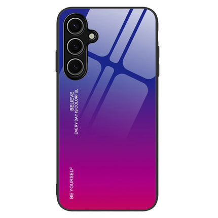 For Samsung Galaxy A16 5G  /  4G Case Gradient Color Tempered Glass+TPU Phone Cover - Blue  /  Rose