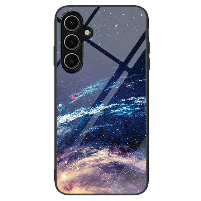 For Samsung Galaxy A16 5G  /  4G Case Tempered Glass+PC+TPU Phone Protector Pattern Printing - The Milky Way