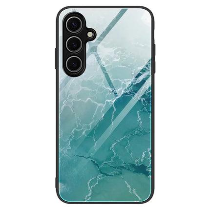 For Samsung Galaxy A16 5G  /  4G Case Marble Pattern Tempered Glass+PC+TPU Phone Cover - DL04