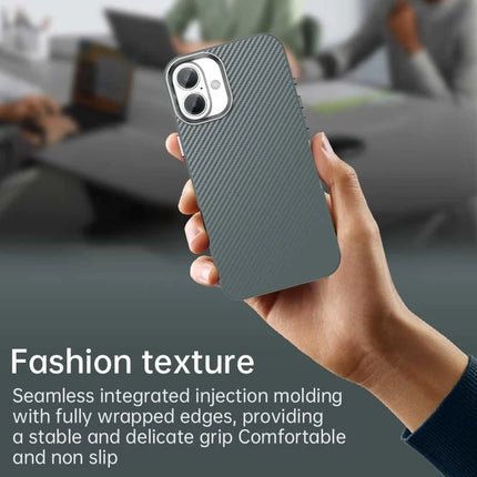 For iPhone 16 Plus Case Cell Phone Hybrid Back Cover Carbon Fiber Texture