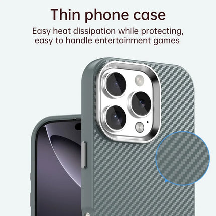 For iPhone 16 Pro Case Cell Phone Hybrid Back Cover Carbon Fiber Texture