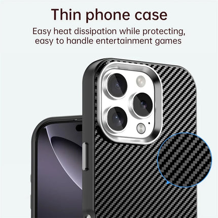 For iPhone 16 Pro Max Case Cell Phone Hybrid Back Cover Carbon Fiber Texture