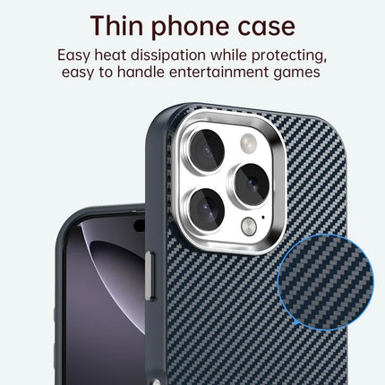 For iPhone 16 Pro Max Case Cell Phone Hybrid Back Cover Carbon Fiber Texture
