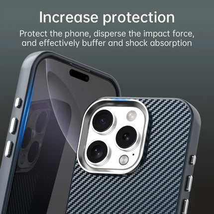 For iPhone 16 Pro Max Case Cell Phone Hybrid Back Cover Carbon Fiber Texture