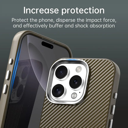 For iPhone 16 Pro Max Case Cell Phone Hybrid Back Cover Carbon Fiber Texture