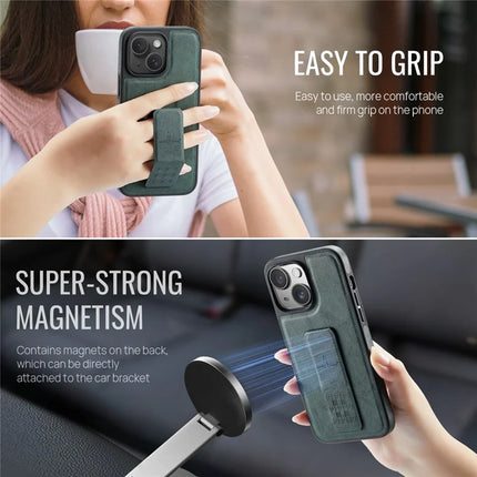 FIERRE SHANN For iPhone 14 Case Kickstand Leather Slim Back Cover