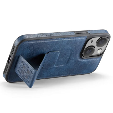 FIERRE SHANN For iPhone 14 Case Kickstand Leather Slim Back Cover