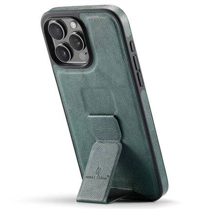 FIERRE SHANN For iPhone 16 Pro Max Case Kickstand Leather Slim Back Cover