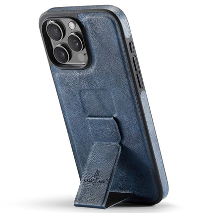 FIERRE SHANN For iPhone 16 Pro Max Case Kickstand Leather Slim Back Cover