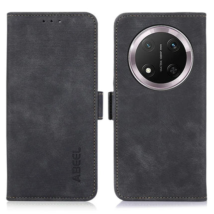 ABEEL For Honor Magic7 Lite 5G / X9c 5G / X60 Pro 5G Wallet Phone Case Retro Leather Flip Cover with Stand - Black