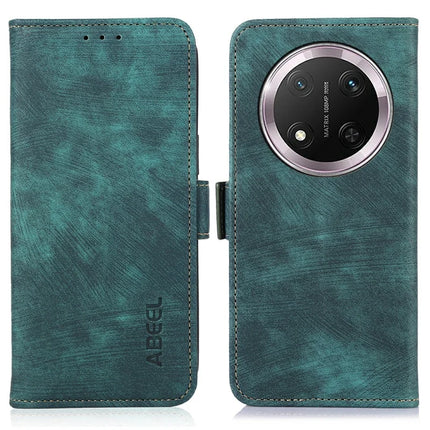 ABEEL For Honor Magic7 Lite 5G / X9c 5G / X60 Pro 5G Wallet Phone Case Retro Leather Flip Cover with Stand - Green