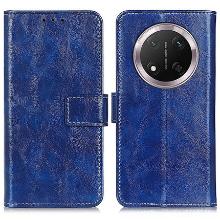 For Honor Magic7 Lite 5G / X9c 5G / X60 Pro 5G Leather Case Wallet Phone Cover Crazy Horse Texture - Blue