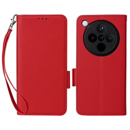 For Oppo Find X8 5G Case Litchi Texture PU Leather Wallet Flip Phone Cover - Red