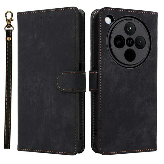 For Oppo Find X8 5G Wallet Case RFID Blocking PU Leather Cover Stand View - Black